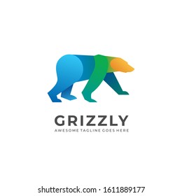 Grizzly Illustration Vector Template. Suitable for Creative Industry, Multimedia, entertainment, Educations, Shop, and any related business