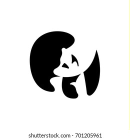 Grizzly logo illustration in a carnivore animal in a modern flat style art