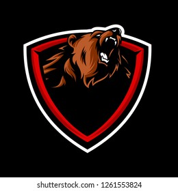 Grizzly mascot sport logo
