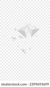 Grizzly Origami Hintergrund Transparenter Vektorgrafik. Kristallabstrakte Textur. Greyscale Shatter Banner. Polygon Classic. Silberelementkarte.