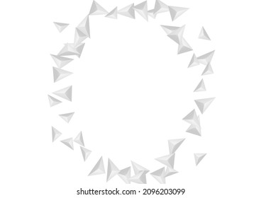 Grizzly Origami Background White Vector. Crystal Modern Banner. Gray Shape Texture. Triangular Classic. Silver Element Illustration.