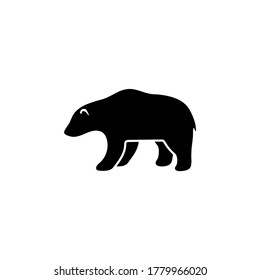 Grizzly or Polar Bear, Kodiak Silhouette. Flat Vector Icon illustration. Simple black symbol on white background. Grizzly or Polar Bear, Kodiak sign design template for web and mobile UI element