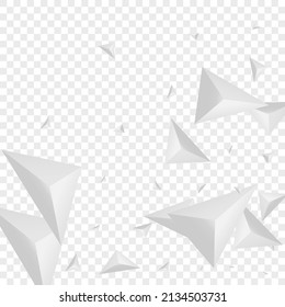 Grizzly Polygon Background Transparent Vector. Element Abstract Illustration. Gray Gradient Texture. Triangular Geometry. Silver Triangle Template.