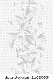 Vector transparente de fondo de pirámide pardua. Fondo de construcción del triángulo. Diseño de volumen gris. Elemento en blanco. Nilo Triangular Hoar.