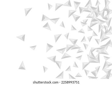 Vector blanco de fondo de pirámide pardua. Fondo de sombra fractal. Baldosas en blanco a escala de grises. Elemento de moda. Ilustración de un origami gris.
