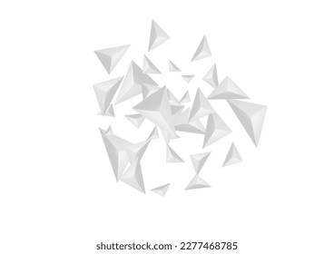 Vector blanco de fondo de pirámide pardua. Tarjeta Fractal Moderna. Ilustración De Belleza Gris. Cubierta de cobertor. Tile de color plateado de originami.