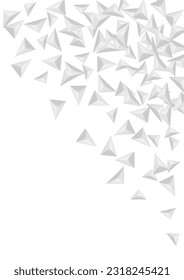 Vector blanco de fondo de pirámide pardua. Diseño de rompecabezas de elementos. Textura Hoar Aislada. Fractal 3d. Tarjeta de originami de escala de grises.
