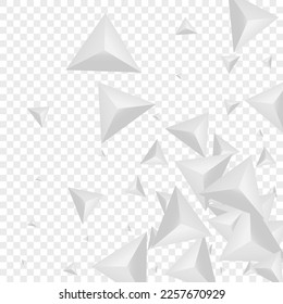 Grizzly Shard Background Transparent Vector. Crystal Effect Tile. Gray Construction Card. Triangle Graphic. Hoar Triangular Backdrop.