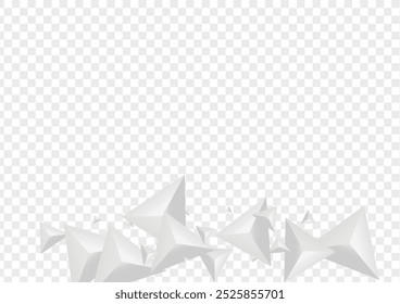 Grizzly shard Hintergrund transparenter Vektor. Klassische Dreieckskarte. Silber Luxus Vorlage. Kristallabstrakt. Graue Polygonstruktur.