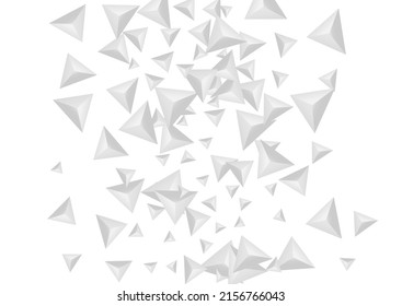Vector Blanco De Fondo Grizzly Shard. Textura en blanco de la pirámide. Tarjeta Hoar Idea. Triángulo Futurista. Ilustración de polígono plateado.