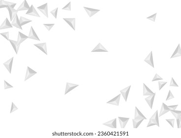 Grizzly Shard Hintergrund, weißer Vektorgrafik. Triangle Idea Template. Graue Volumenkarte. Element realistisch. Graustufen-Dreieckstollen.