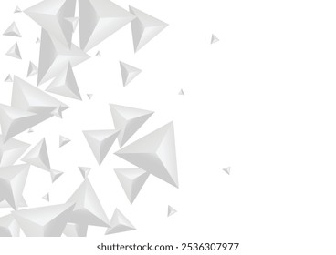 Grizzly shard Hintergrund weißer Vektor. Karte mit Polygonstil. Silber Luxus Illustration. Kristallraum. Hoar Origami Tile.