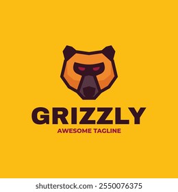 Grizzly Simple Mascot Logo-Vorlage 