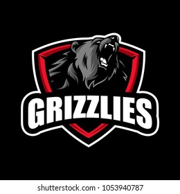 Grizzly sport logo emblem