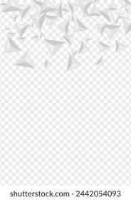 Grizzly Triangular Background Transparent Vector. Pyramid Volume Banner. Greyscale Render Backdrop. Shard Gradient. Hoar Element Design.