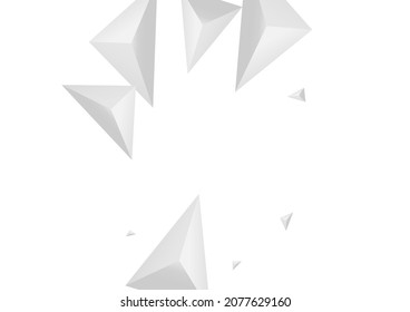 Grizzly dreieckiger Hintergrund, weißer Vektorgrafik. Pyramid Style Banner. Graue Geometrie-Tile. Kristallkunst. Silver-Polygon-Hintergrund.