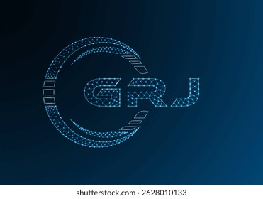 Diseño de Vector de logotipo de letra de polietileno baja GRJ. Diseño de logotipo de poliéster inferior GRJ. Logotipo de poliéster bajo.