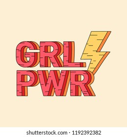 Grl Pwr girl power badge vector