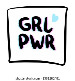GRl PWR motivation poster. Woman power print. EPS 10.