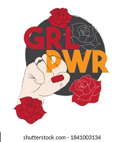 grl pwr print - girl power vector