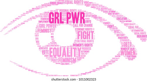 GRL PWR word cloud on a white background. 