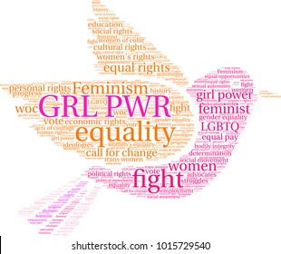 GRL PWR word cloud on a white background. 