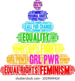 GRL PWR word cloud on a white background. 