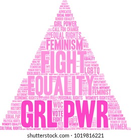 GRL PWR word cloud on a white background. 