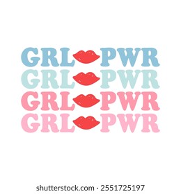 GRL PWR_GIRL POWER ROSA RIPS._Design gráfico imprimir camisetas moda, ilustração, vetor, cartazes, cartões, adesivos, caneca