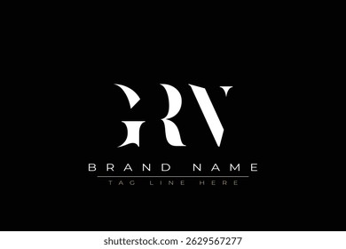 GRN abstract letter logo design. This logo is designed by three abstract letters.