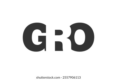 GRO logo design. Initial letter G R O bold font style for tech startups, consulting, corporate branding. Creative company name, headlines typography identity, trendy logotype. Vector illustration.