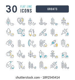 Groats. Collection of perfectly thin icons for web design, app, and the most modern projects. The kit of signs for category Food and Drink.