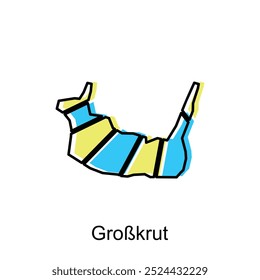 Stadtplan von GroBkrut Vektor einzelne Illustration von vereinfachten administrativen, Karte von Österreich
