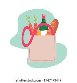 Lebensmittel im Stil von Taschenblöcken, Vektorgrafik-Design