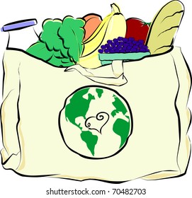 Groceries in a Canvas Bag