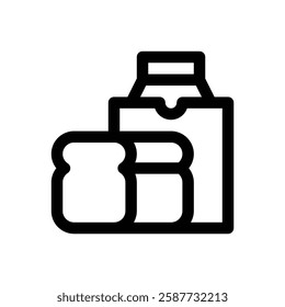 Groceries. Editable stroke vector icon.