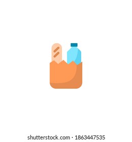 Groceries icon. E-commerce and shopping icon. Simple, flat, color.
