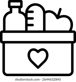 groceries icon illustration design with outline, this is not made from any AI generation