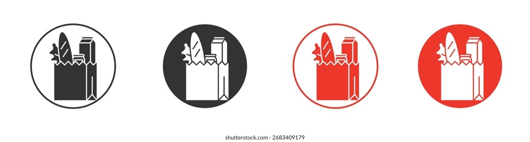 Icono de comestibles Logos. Plantilla de diseño de icono de Vector plano