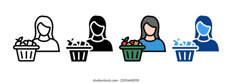 Groceries Icon Set Multiple Style Collection