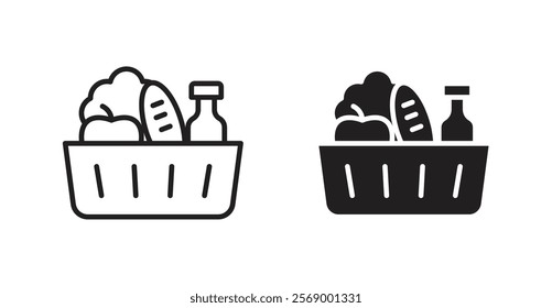 Groceries icon set vector graphics designs