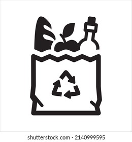 Groceries Icon. Vector And Glyph