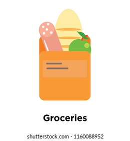 Groceries icon vector isolated on white background, Groceries transparent sign