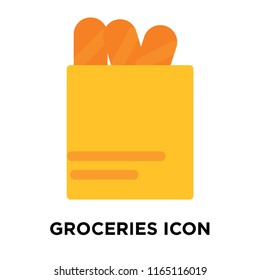Groceries icon vector isolated on white background, Groceries transparent sign , delivery symbols