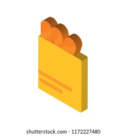 Groceries isometric left top view 3D icon