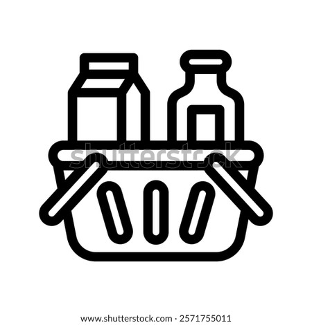 groceries line icon illustration vector graphic. Simple element illustration vector graphic, suitable for app, websites, and presentations isolated on white background