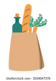 groceries in paper bag icon