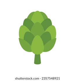 Vector plano de icono de alcachofa de comestibles. Comida vegetal. Planta de cocción aislada