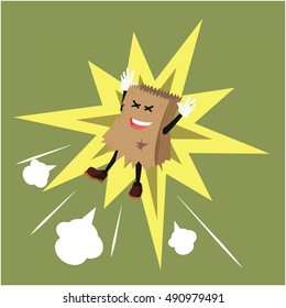 grocery bag explode vector illustration design