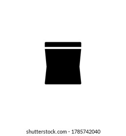 Grocery bag icon in black flat glyph, filled style isolated on white background